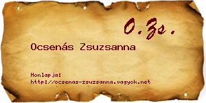 Ocsenás Zsuzsanna névjegykártya